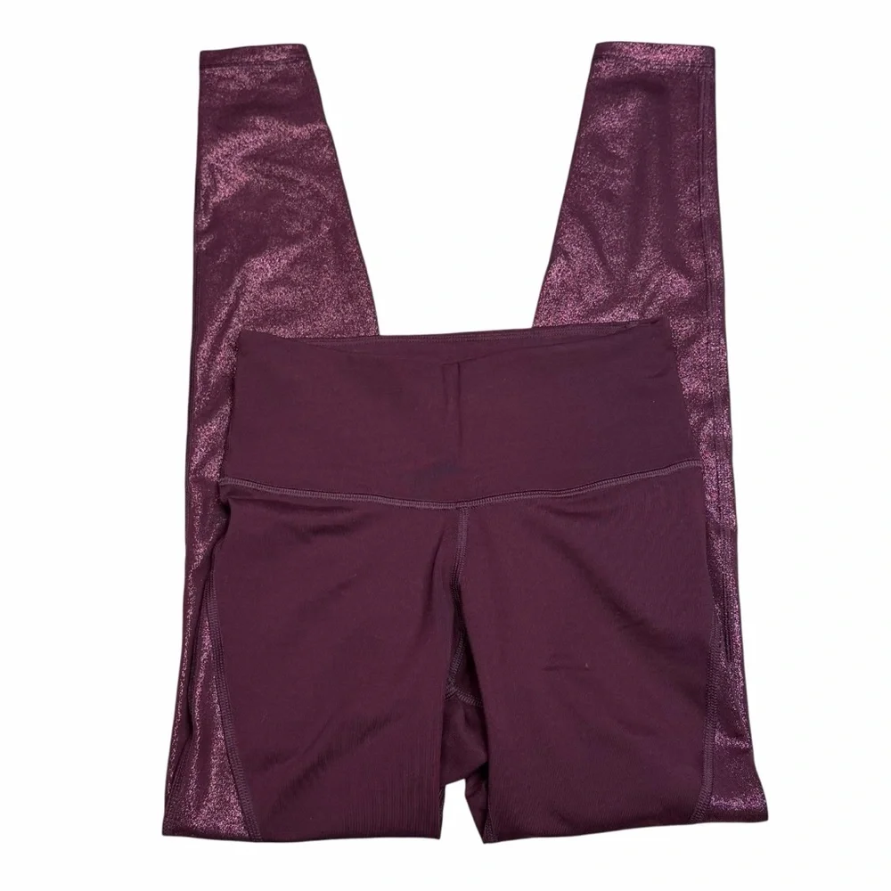 10/$25🦋 Old Navy Active Go Dry Maroon & Gold High Rise Compression Leggings - XS